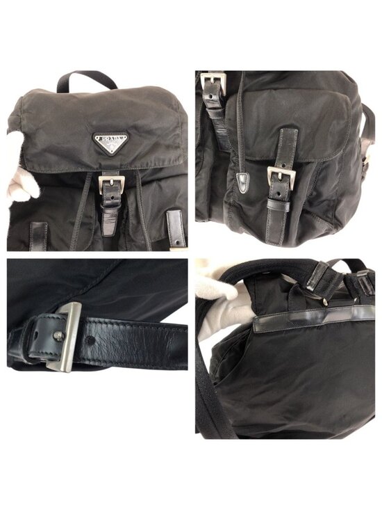 Prada Tessuto Black Silver Nylon Backpack main image 5